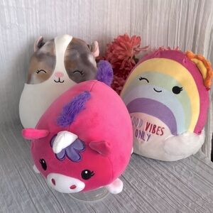 SQUISHMALLOWS Sunshine Rainbow, Unicorn Fiesta & Pax the Hamster lot of 3